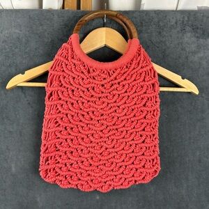 Sigrid Olsen Coral Knit Bag with Wooden Handles **see description